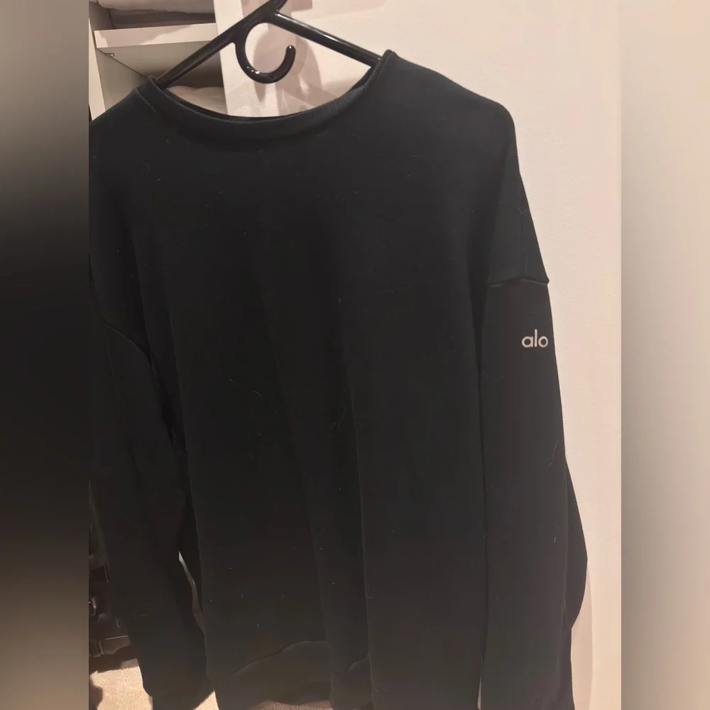 ALO Yoga Black Oversized Pullover Sweatshirt